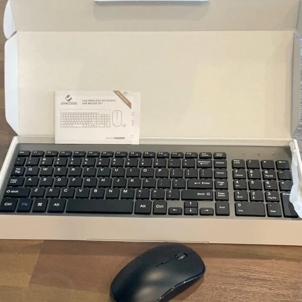 White Wireless Keyboard and Mouse Combo